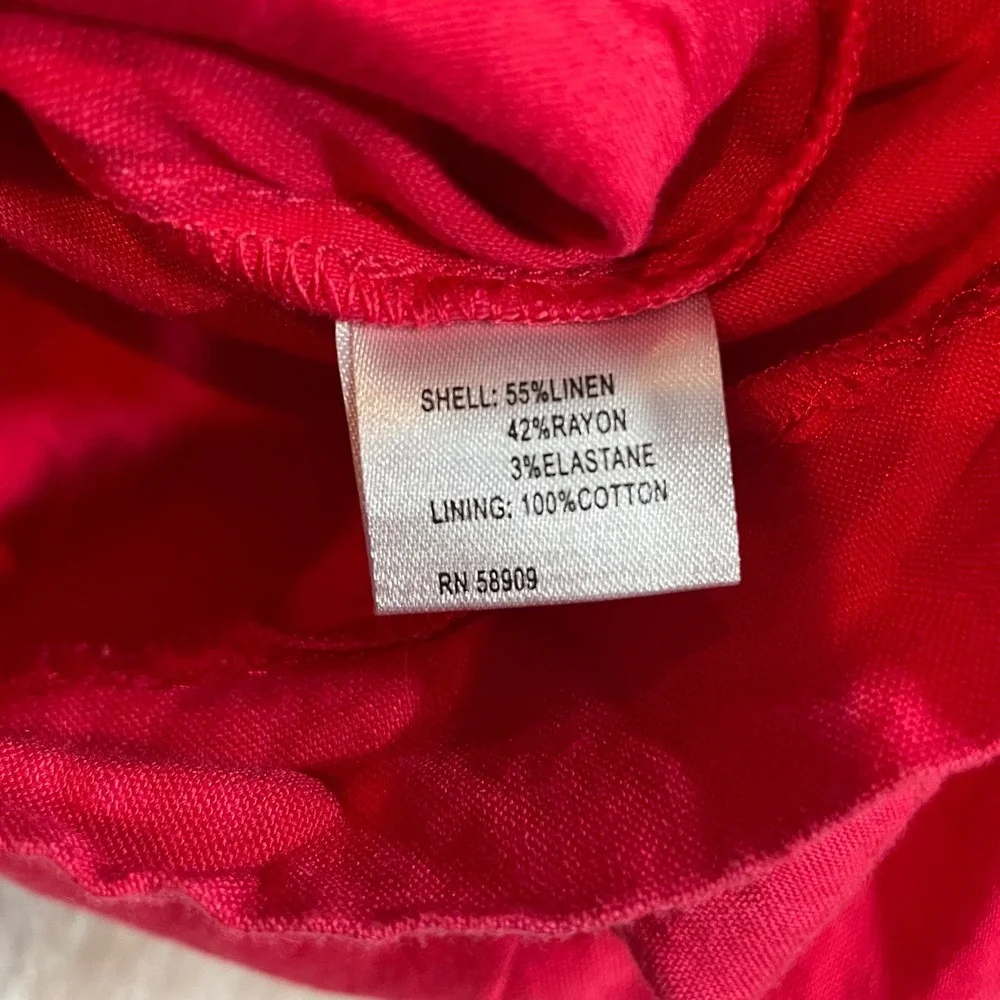 Antonio Melani Pink Linen Blend Sleeveless Wide Leg Belted Jumpsuit  4 Classic